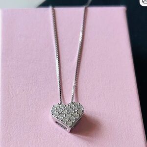Moissanite 925 Sterling silver heart pendant RP necklace